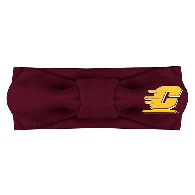 Creative Knitwear Central Michigan Chippewas Infant Girls Maroon Solid Hair Knot Headband Embroidered Logo - Size Newborn - 4T