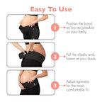 AZMED Maternity Belt Back Support - Adjustable Abdominal Binder for Pregnancy - Belly Band for Pelvic, Waist & Lower Back Comfort - Fits Up to 46 Inches - Black