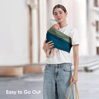 Baby Wrap Carrier, Lightweight Baby Wearing Wraps for Newborn and Infant, Soft Swaddle Holder Carrier, Cozy Baby Sling 7-35 lbs Blue+Green