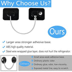 YEYA Refrigerator Lock, Mini Fridge Lock for Kids, Child Safety Cabinet Locks, 2 Pack