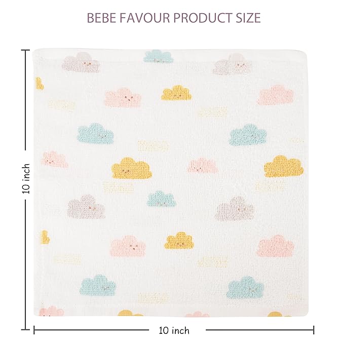 Baby Washcloths 4 Pack 100% Cotton Soft and Absorbent Terry Wash Cloths Wipes for Face Hand Body Burp Rag for Sensitive Skin Newborns Infants Toddlers 10" x 10"