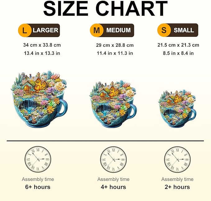 WOODBESTS Wooden Puzzles for Adults, Succulent Mug Wood Puzzles Adult(190 Pieces, M, 11.4 * 11.3in), Unique Shape Wooden Animal Jigsaw Puzzles, Birthday Gifts for Adults Family Game