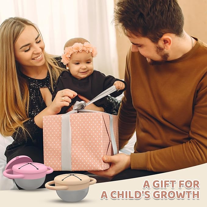 Stainless Steel Snack Containers for Kids, 2 Pack Toddler Snack Containers with Silicone Lids & Handles, Safe and Durable, Snack Cups for Toddlers Spill Proof