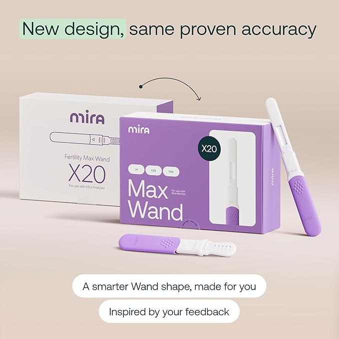 Mira Max Fertility Monitor & Ovulation Test Kit for Women, at-Home Hormone Tracker for LH, PdG & E3G, Digital Hormone Analyzer with 20 Test Wands, 7× More Accurate Than Other Fertility Trackers