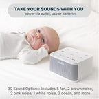 Serene Evolution 30 Sound White Noise Machine - Sleep Machine for Adults, Baby With Rain, Ocean, Pink Noise - Brown