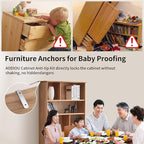 furniture anchors safety Wall straps: Baby Proofing Anti Tip Cabinet, Furniture Anchors for Dresser Secure Child Security Mount Kits 4 Pack