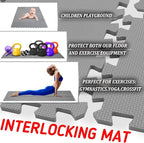 XMTMMD Baby Play MAT - Interlocking Foam Pads Kids Rug Floor Tile - Crawling & Gym Mat
