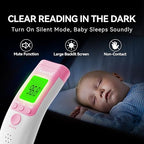 Digital Non-Contact Infrared Forehead Thermometer for Adults, Kids, and Baby, 3-in-1 Medical Grade Thermometer with Fever Indicator, Instant Reading, Backlit LCD Display