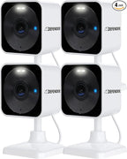 Defender GO 2K AI Powered WiFi Indoor/Outdoor Home, Business, Pet, Baby Security Camera, AI Detection, Dual Band, Spotlight/Siren, Color Night Vision, 2-Way Talk, Works with ClearVu App, 4 Pack