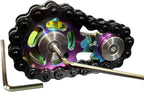Stainless Steel Sprocket Fidgets Chain Fidget Cube Gears Linkage Bike Chain Novelty Fidget Block Kinetic Desk Toy Metal EDC Focus Meditation Break Bad Habits ADHD (Colorful+Black)