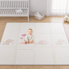 79x71 Baby Play Mat Foldable, Extra Large Foam Play Mat Tummy Time and Crawling Mat, Waterproof & Anti-Slip Reversible Portable Baby Floor Mat for Infant, Toddler