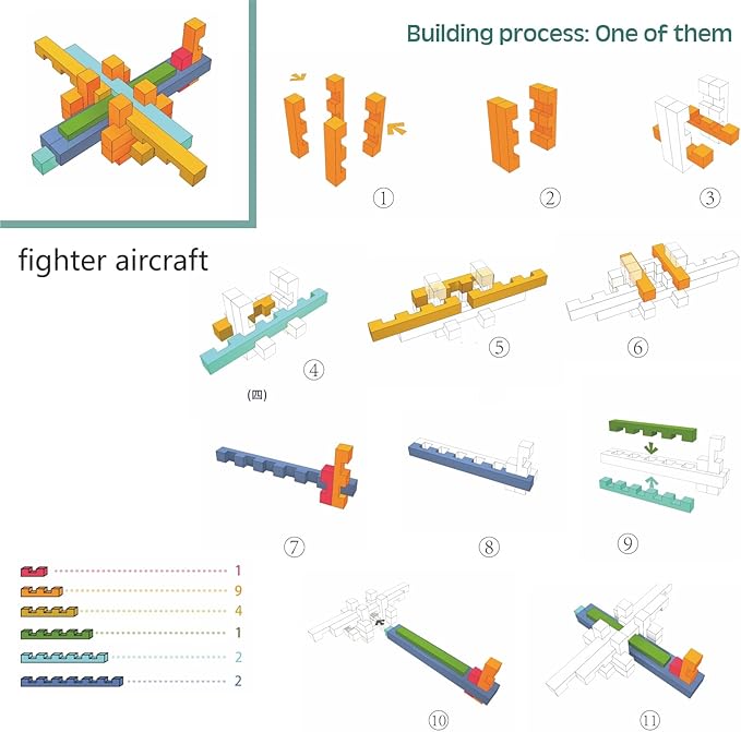 STEM Wooden Building Blocks -Mortise and Tenon Assembled into 15+ Shapes, Educational Toys Gift for Kids and Classroom,DIY Building Toys for Ages 5+ and Adults (20 in 1 Premium Version)