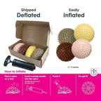 Edushape Original Sensory Ball for Baby - 4" Deflated with Pump - Boho Chic Color - Enhances Gross Motor Skills for Kids 6 Months & Up - Stocking Stuffer