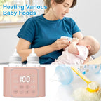 Baby Bottle Warmer 9-in-1 Multifuntion Breast Milk Warmer, Fast Baby Food Heater & Defrost Warmer with Timer for Twins, LCD Display Accurate Temperature Adjustment, 24H Constant Mode (Rose)