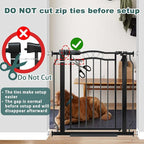 Fairy Baby Baby Gates for Stairs 29.5"-33.5" Wide, Safety Child Gate for Toddler Kids, Pet Dog Barrier Fence Indoor Metal Auto Close Walk Through, Black