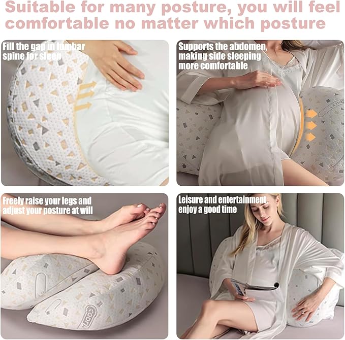 Pregnancy Pillow, Maternity Pillow for Pregnant Women, Full Body Pillow for Pregnant Women Sleeping, Support for Back, Belly, Legs, HIPS