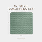 Comfy Cubs Square Kids Play Mat - 56 x 56 inches Soft Quilted Baby Floor Mat with Non-Slip Bottom - Plush Design for Toddlers' Playtime and Relaxation - Comfortable and Durable - Fern