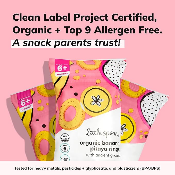 Little Spoon Organic Baby Puffs Variety Pack – Kale Apple & Banana Pitaya Duo – Meltable Toddler Puffs (2-Pack)