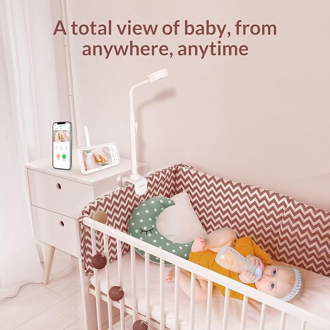 NETVUE Upgraded Baby Camera Monitor Video - 5000mAh Baby Monitor with Camera and Audio, 5" Display, 4 in 1 Bracket Meets The Needs in All Scenarios, Smart Phone App, Cry Detection