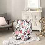 Nursing Cover Breastfeeding, Multi-use Baby CarSeat Cover Girls, Infant Stroller Car Seat Cover, Stretchy Carseat Canopy, Soft Breathable, Peony