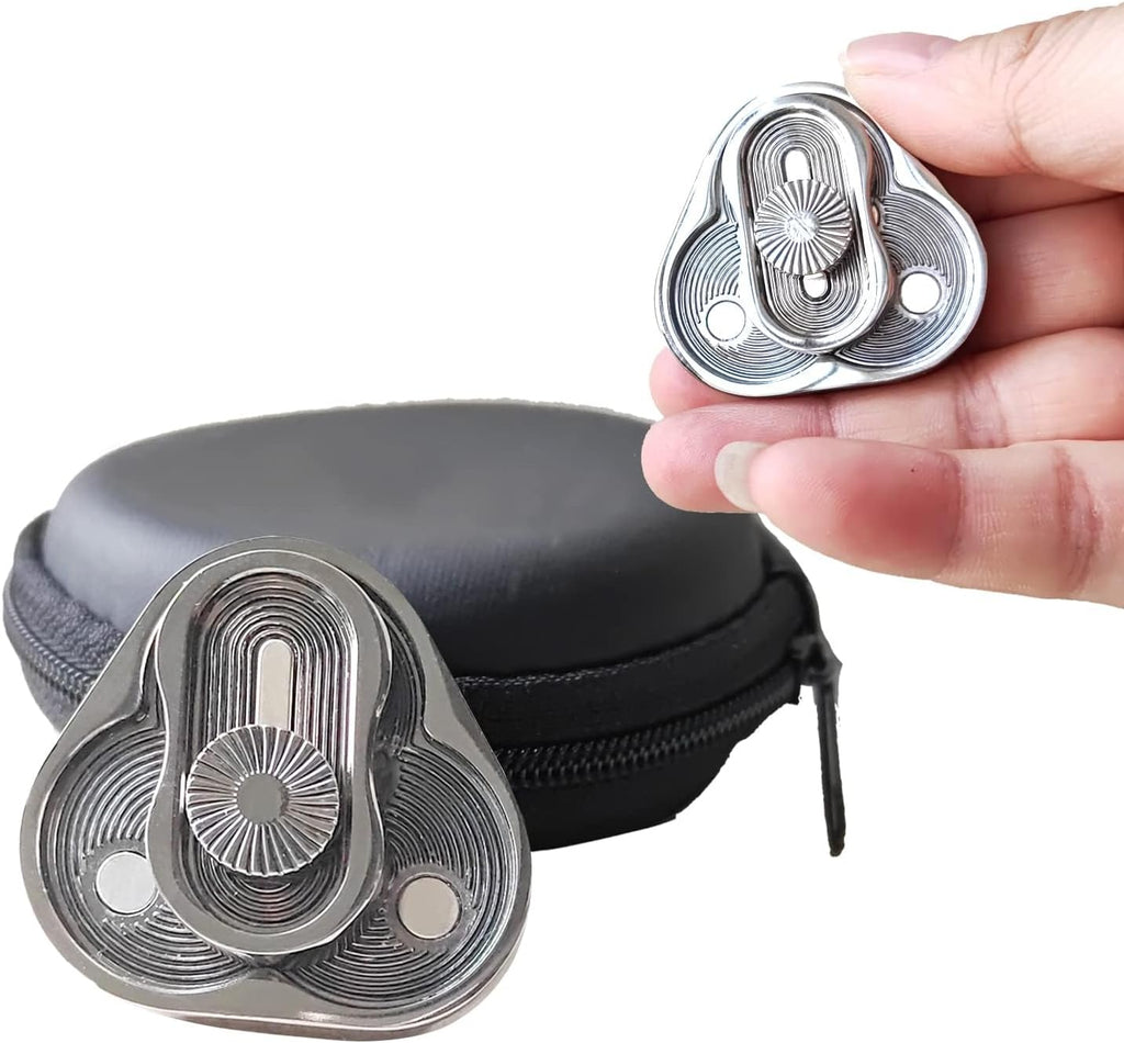 Metal Fidget Slider,Triangle Rotation Metal Fidget Toys, Clover Shape EDC Adult Toys ,Fidget Toys Adults for Stress and Anxiety Relief，ADHD Fidget Toys Adults Suitable for Office (Silver)