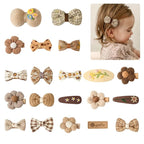 Baby Girl Hair Clips Set 20Pcs Tiny 2" Toddler Hair Bows Fully Covered Barrettes Clips for Babies Kids Small Hair Accessories