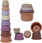 Stacking Cups Baby Toy Educational Cup Stacking Set 8-Pc Stackable Cups with Number Rainbow Nesting Cups for Babies 6-12 Months Stacking Cups for Toddlers 1-3 Perfect for Indoor/Outdoor