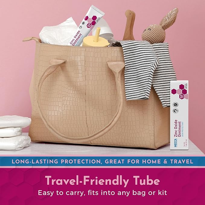 High-Potency 20% Zinc Oxide Ointment - (Pack of 4) Baby Diaper Rash Cream and Gentle Skin Protectant Barrier for Chafed Skin, Wetness, Daily & Overnight Protection Soothing, Hypoallergenic, 1oz Tubes