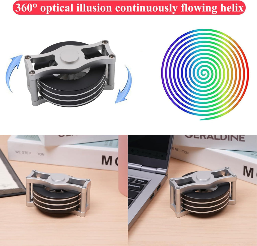 Desk-Kinetic-Toys Cool-Gadgets for Fidget: 20Mins Spinning-Tops, Cool-Stuff Figet Game for Adult Teen Children Kid, Optical-Illusion Stress Relief Gifts for Man Women Office School Home Christmas