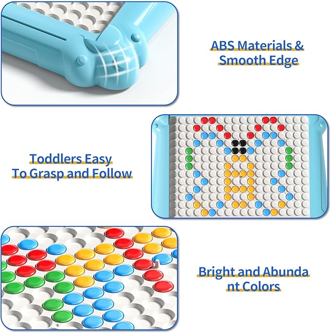 2-IN-1 Large Magnetic Drawing Board for Toddlers Kids, Magnetic Color and Number Maze, Magnetic Dot Art Board for Kids, Montessori Education Travel Toys for Boys Girls Age 3 4 5 6 7 8 Years Old