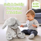 Tippi Peek a Boo Elephant Toy - Interactive Singing Elephant Teddy with Flapping Ears - for Newborn Baby Boys or Girls - Peekaboo Soft Toy for Babies 0-12 Months +