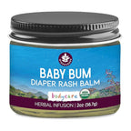 WishGarden Herbs Baby Bum Diaper Rash Balm - USDA Certified Organic Bum Balm w/Calendula & Plantain, Plant-Based Ointment Hydrates & Soothes Baby's Delicate Skin, Cloth Diaper Friendly, 2oz