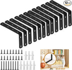 12 Pcs Furniture Wall Anchors Anti Tip Baby Proofing for Safety Securing 400 lbs Dresser Bookcase to Wall Heavy Duty Furniture Anchors Kit for Cabinet Dresser Bookshelf (12 Pack)