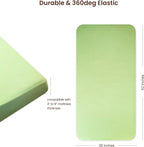 Muslin Fitted Crib Sheet for Standard Crib Mattress, 52” X 28”, 2 Pack 100% Cotton Soft Breathable Baby Crib Sheet for Boys, Girls (Beige/Green)