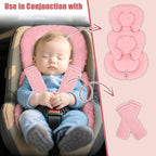 GFU Infant Car Seat Insert Head and Body Support, Reversible Newborn Insert for Carseat with Strap Pads, Soft Stroller Cushion Pillow Insert for Boys and Girls, Fits for Stroller, Swing, Red