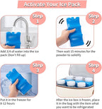 Breastmilk Cooler Bag with Ice Pack - Breast Milk Cooler Travel Bag Fits 6 Bottles Up to 11 Oz Insulated Baby Bottle Cooler Bag Breastmilk Storage Bag Cooler Perfect for Nursing Mom Daycare, Beige