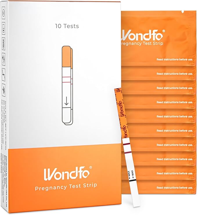 Wondfo 5mm Pregnancy Test Strips - HCG Detection 25 MIU/ml, Home Test of Reliable Result - 10 Count