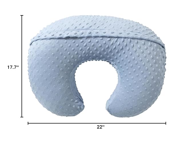 Baby Nursing Pillow and Body Positioner with Premium Slipcover for Breastfeeding for Baby Boys and Girls, Feeding Pillow with Breathable Comfortable Pillowcase (Blue)