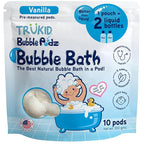 TruKid Bubble Podz Bubble Bath for Kids, Toddlers, & Babies, Tear Free Gentle & Refreshing Bath Bomb for Sensitive Skin with Natural Moisturizers, Non-Toxic, pH Balanced, Vanilla Scent (10 Podz)