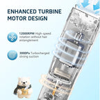 DAILYLIFE Baby Hair Clippers, Silent Clippers for Kids with Autism, Sensory Baby Hair Cutting Kit, Quiet Vacuum Hair Trimmer Waterproof for Toddler Infants Boys, White