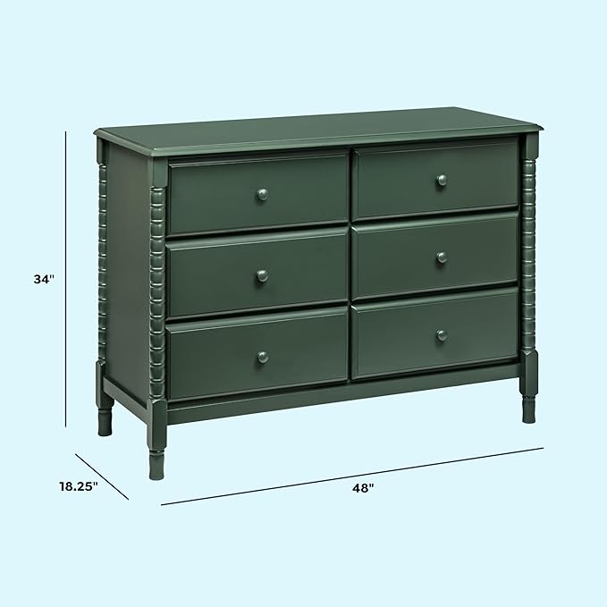 DaVinci Jenny Lind Spindle 6-Drawer Dresser in Forest Green