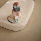 mushie Extra Soft Muslin Fitted MINI Crib Sheet | 24"x 38" (Retro Stripe)