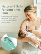 Momcozy Bamboo Disposable Nursing Pads, Advanced Blue Core for Ultra-Absorbent, Leakproof & 3D Design, Biodegradable for Sensitive Skin, Individually Wrapped, 120 Count