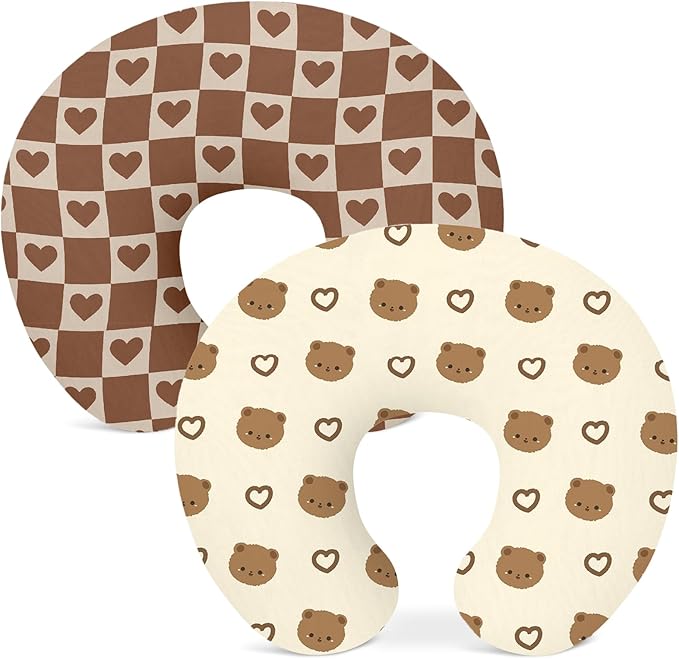 Nursing Pillow Covers 2 Pack, Breastfeeding Pillow Slipcovers Soft and Stretchy, Nursing Covers for Baby Girls Boys Newborn