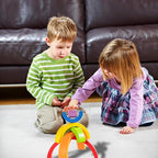 Wooden Rainbow Stacking Toy, Small Wooden Rainbow Stacker, 6 Piece Rainbow Stacking Toy for Baby/Toddlers/Kids, Montessori Educational Rainbow Decor, Kindergarten Teaching Aid