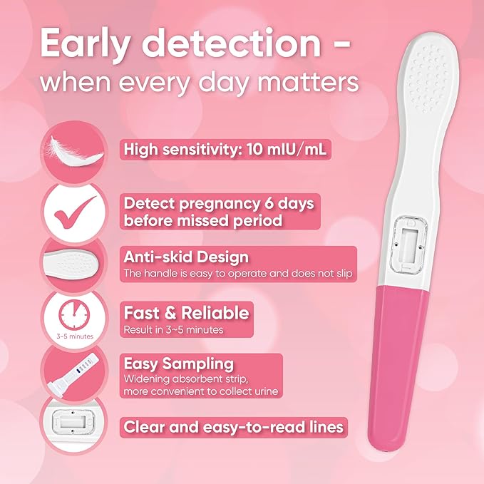 Wondfo Early Result Pregnancy Test Sticks-6 Days Before Missed Period-Rapid Detection at Home Pregnancy Test (10 Pack)