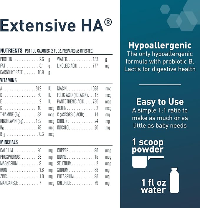 Extensive HA® Hypoallergenic Infant Formula with Iron, DHA & Probiotics, 14.1 oz