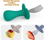 4Pcs Toddler Forks Baby Forks Set - Self-Feeding Utensils with Soft-Silicone Handles, 18/8 Stainless Steel, Anti-Choke & BPA-Free Cutlery Set