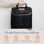 Itzy Ritzy Insulated Bottle Bag – Keeps Bottles Warm or Cool - Holds 3 Bottles and Features Interior Pocket For Ice Pack (Not Included), Jetsetter