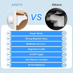 Child Safety Magnetic Cabinet Locks, AOSITE 10 Pack+2 Keys Baby Proofing Magnetic Drawer Locks for Kitchen with Adhesive No Drilling or Screws Fixed, Baby Safety Cabinet Locks